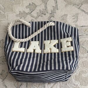Striped Tote Bag with Rope Handle